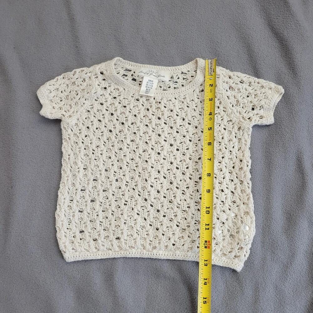 LOGG H and M Baby Girls 2T‎ Beige Crochet Sweater See Through Pullover - Picture 2 of 7